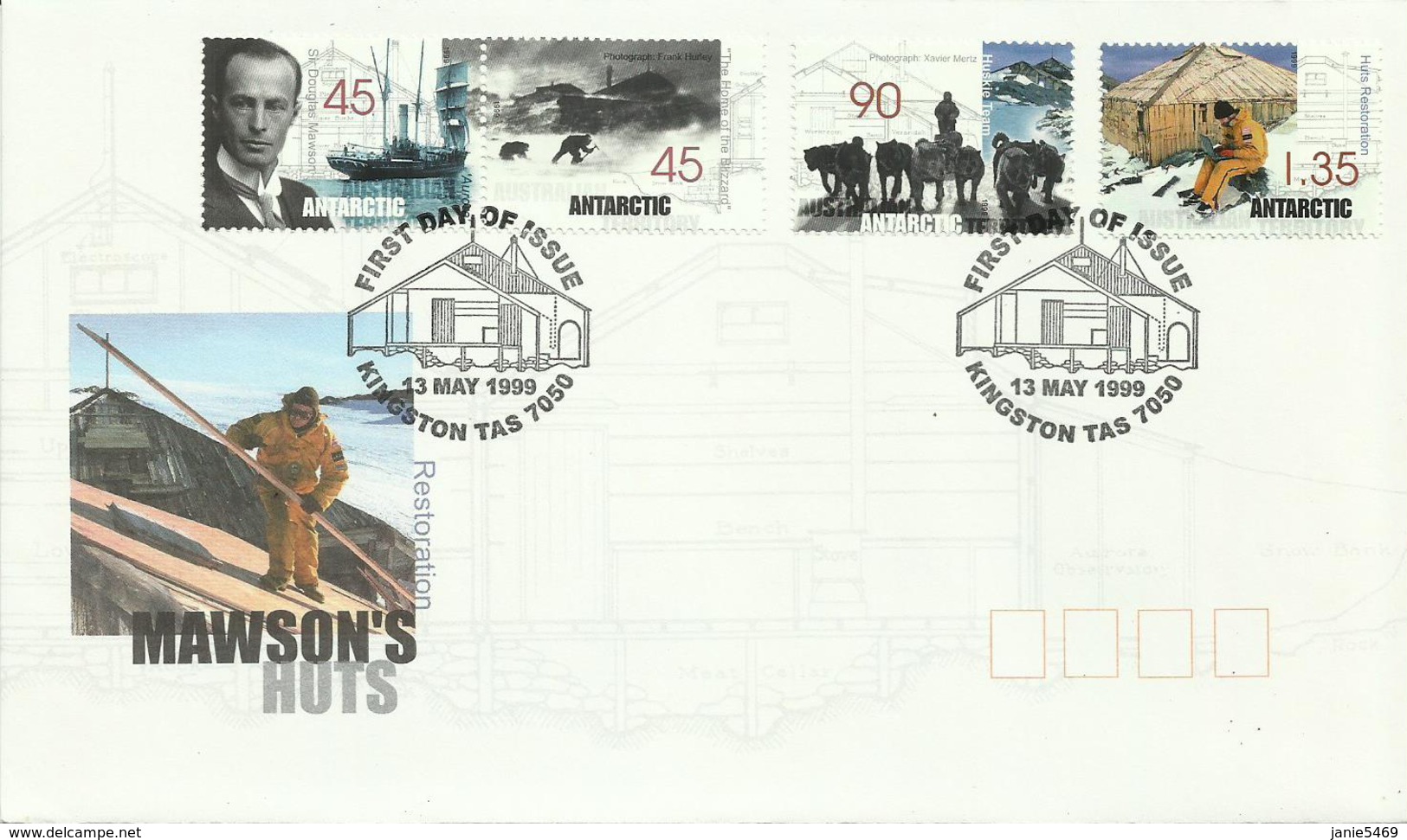 AustralianAntarctic 1999 Mawson's Huts FDC - FDC