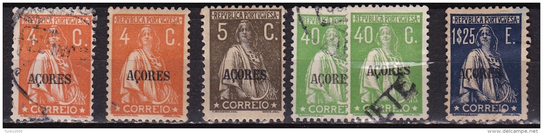 Acores 1930 Ceres, Stamps Of Portugal, Overprinted Acores 4 Different Values MH/used Between Michel 321 / 333 - Azores