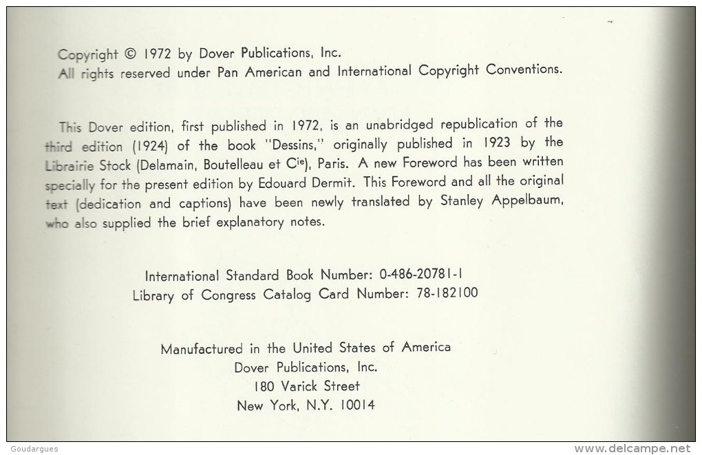 Jean Cocteau Drawings - Edité En 1972 à New York  - 129 Dessins - 28,5 X 21 - Other & Unclassified