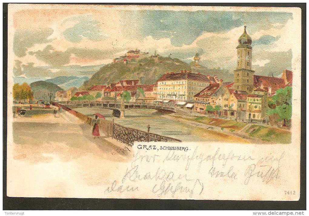 Graz. Panorama Litho. NACHPORTO MARKE 1914 - Graz