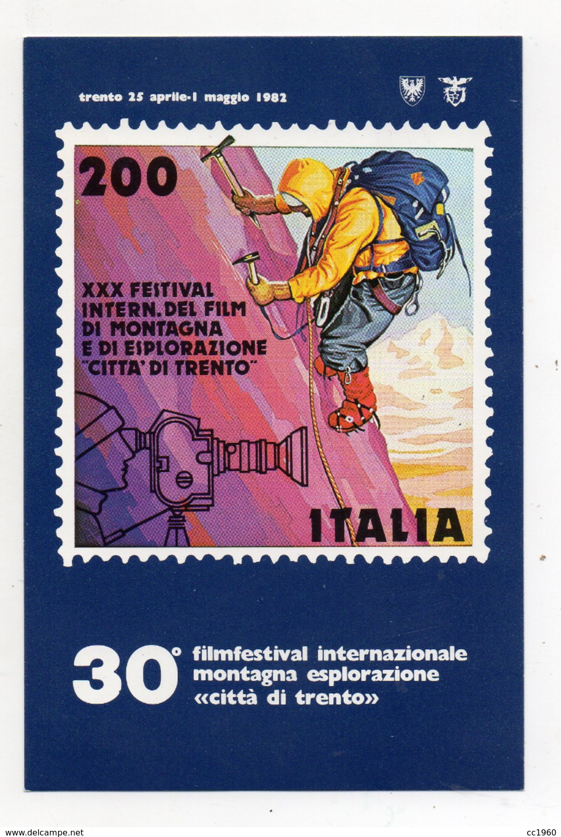 Italia - 1982 -30° Film Festival Int.  Film Della Montagna E Dell'Esplorazione E Avventura "Città Di Trento" -(FDC1128) - Trento