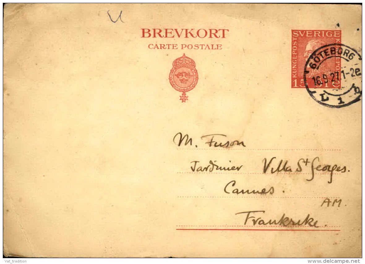 SUÈDE - Entier Postal De Göteborg Pour La France En 1927 - A Voir - L  4298 - Postal Stationery