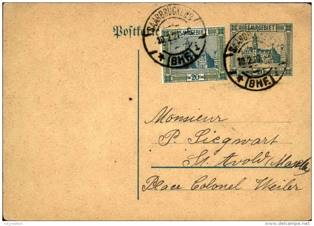 SARRE - Entier Postal + Complément Pour La France En 1927 - A Voir - L  4300 - Entiers Postaux