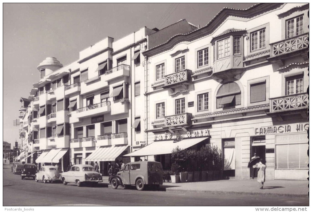 CASTELO BRANCO Rua Sidonio Pais (com Café Avis + Farmacia). Vintage Photo Postcard Portugal - Castelo Branco