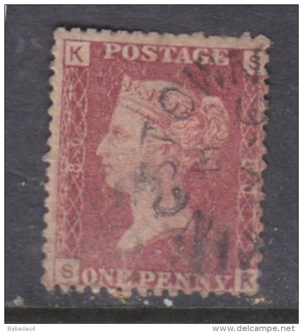 Great Britain, Queen Victoria, 1858 - 70 1d Red, Plate 80  Used - Usados