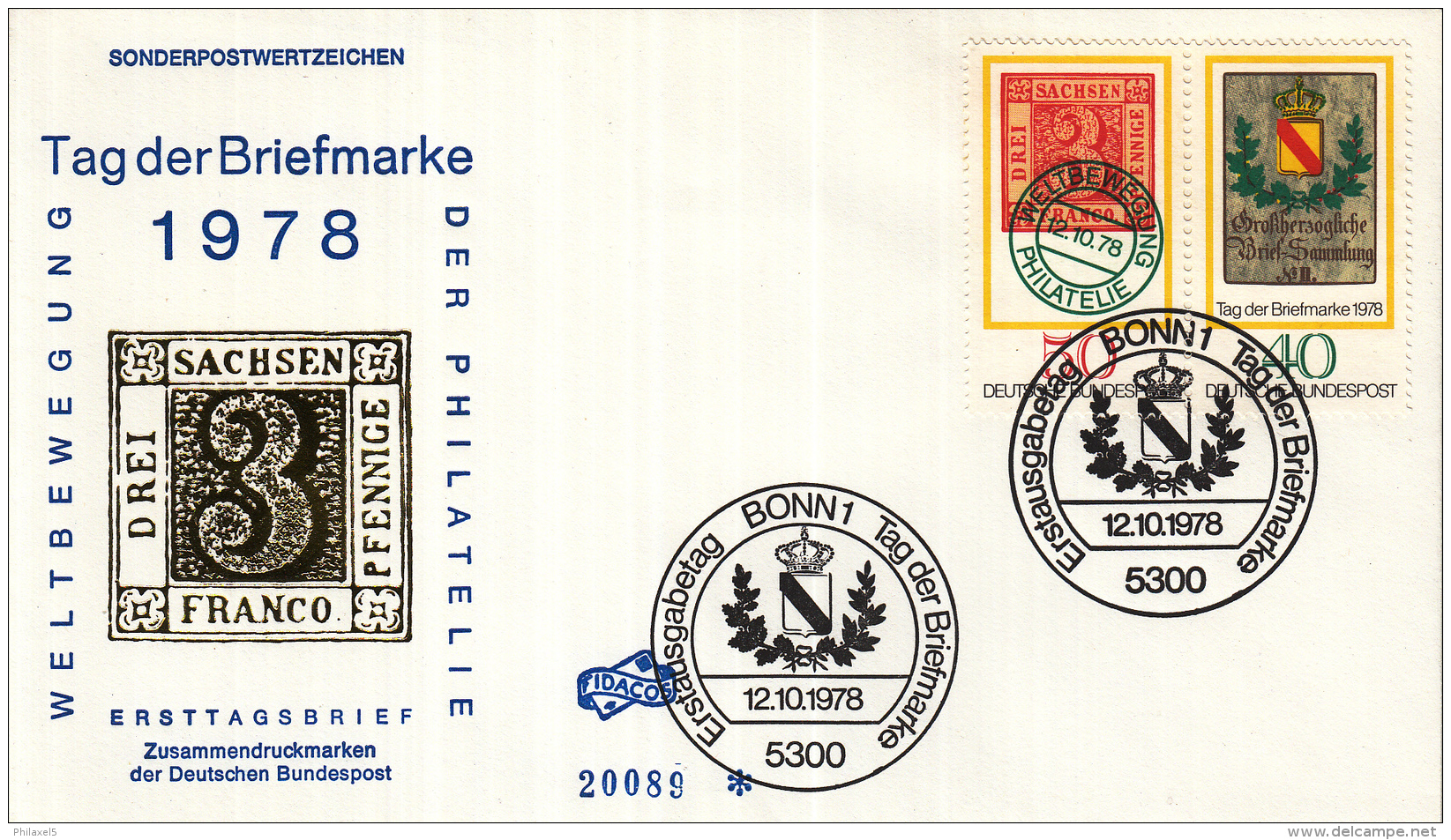 West-Duitsland - FDC 12-10-1978 - Tag Der Briefmarke: Weltbewegung Philatelie - M 980-981 - Tag Der Briefmarke