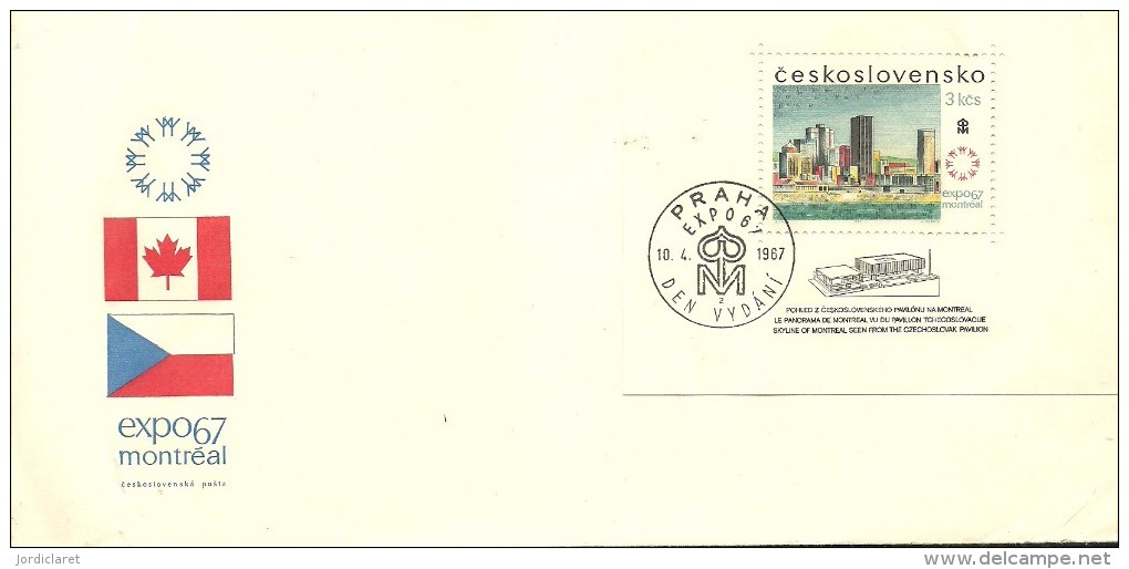 FDC CHECOSLOVAQUIA 1967 - 1967 – Montreal (Canada)