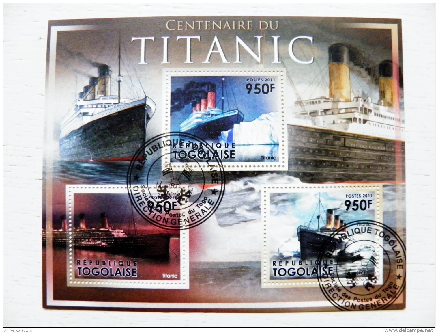Togo Togolaise 2011 Ship Ships  S/S  Transport Titanic Rms Tragedia Iceberg 100 Anniversary - Togo (1960-...)