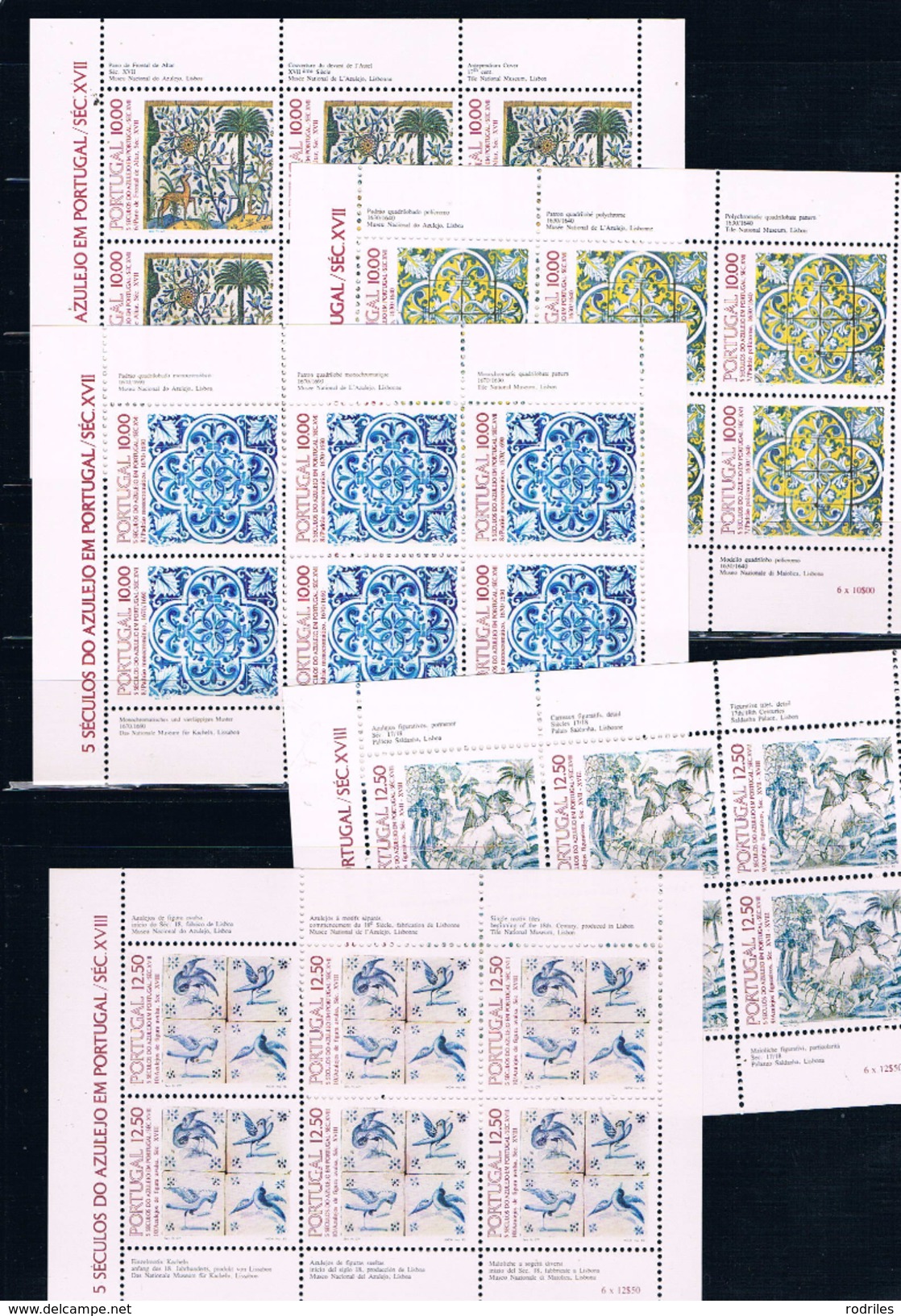 Portugal. Conjunto De 10 Minipliegos Diferentes De Azulejos. Valor 83 Euros - Libretti