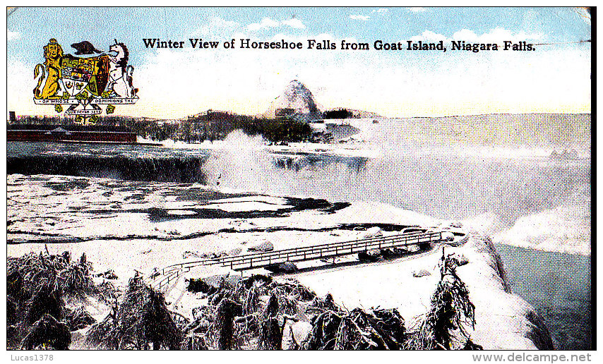 NIAGARA FALLS / WINTER VIEW OF HORSESHOE FALLS  FROM GOAT ISLAND /  / CIRC 1920 - Chutes Du Niagara