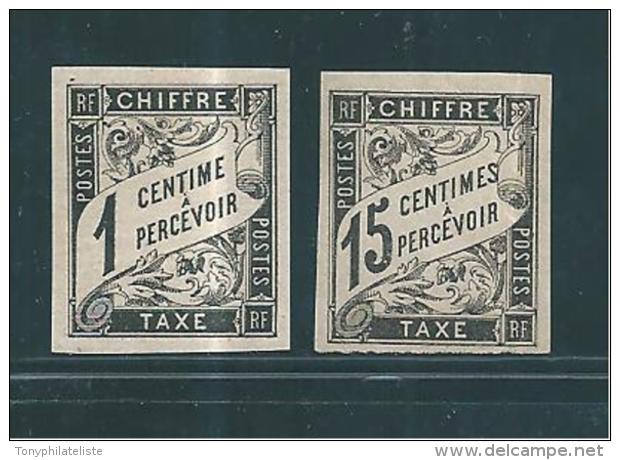 Colonie Taxes De 1884  N°1 Et 7  Neufs * - Postage Due