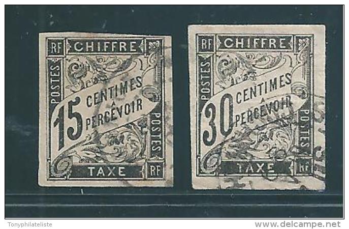 Colonie Taxes De 1884  N°7 + 9 Oblitérés - Postage Due