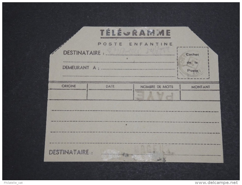 FRANCE - Poste Enfantine - Télégramme - Détaillons Collection - A Voir – P19408 - Telegrafi E Telefoni