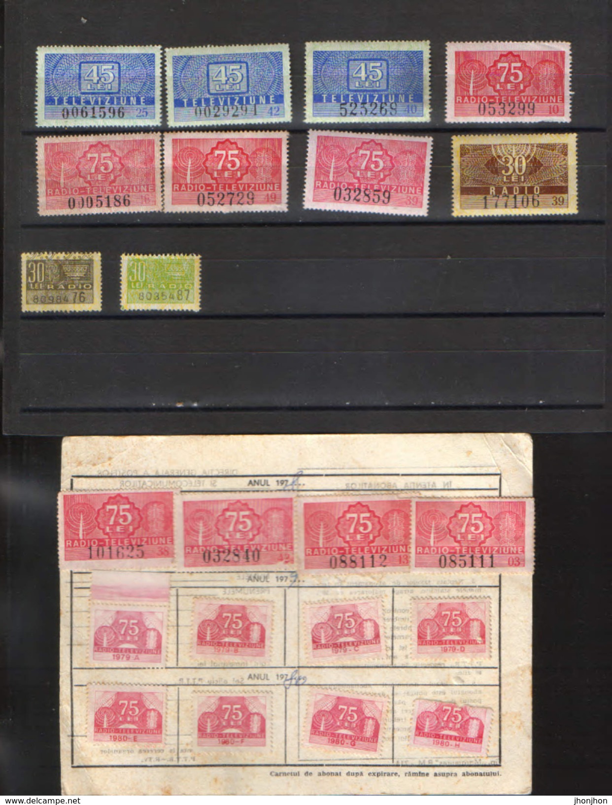 Romania - Lot 88 Revenue Stamps, With Radio And Television Fee For In The Period From 1964 To 1984 - 3/scans - Fiscale Zegels