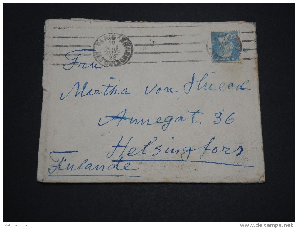 FRANCE - Type Pasteur Seul Sur Enveloppe Pour La Finlande En 1928 - A Voir - L 4368 - 1921-1960: Période Moderne