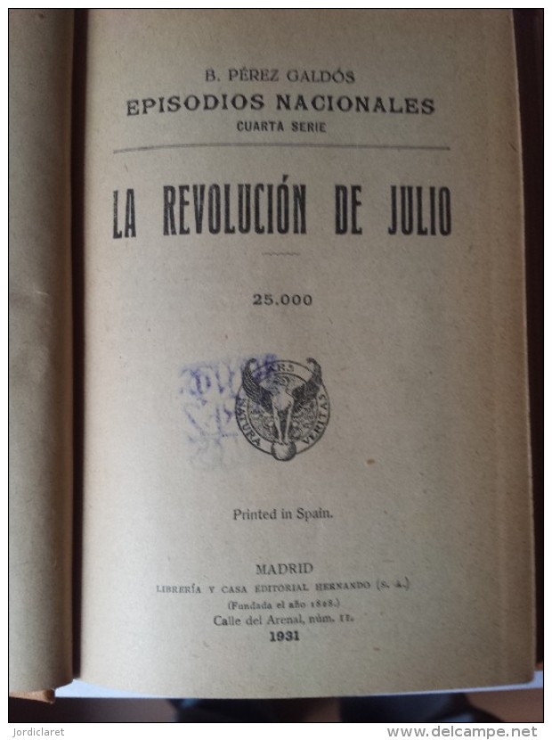 EPISODIOS NACIONALES DE PEREZ GALDOS 1931 ENCUADERNADO - Literatura