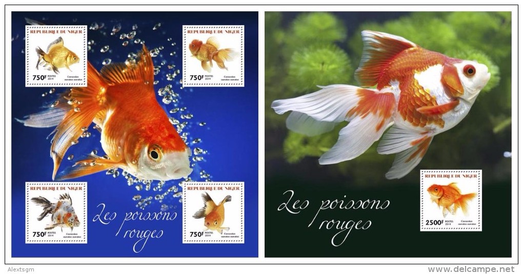 NIGER 2014 - Gold Fishes - YT 2430-3 + BF315; CV = 32 € - Niger (1960-...)