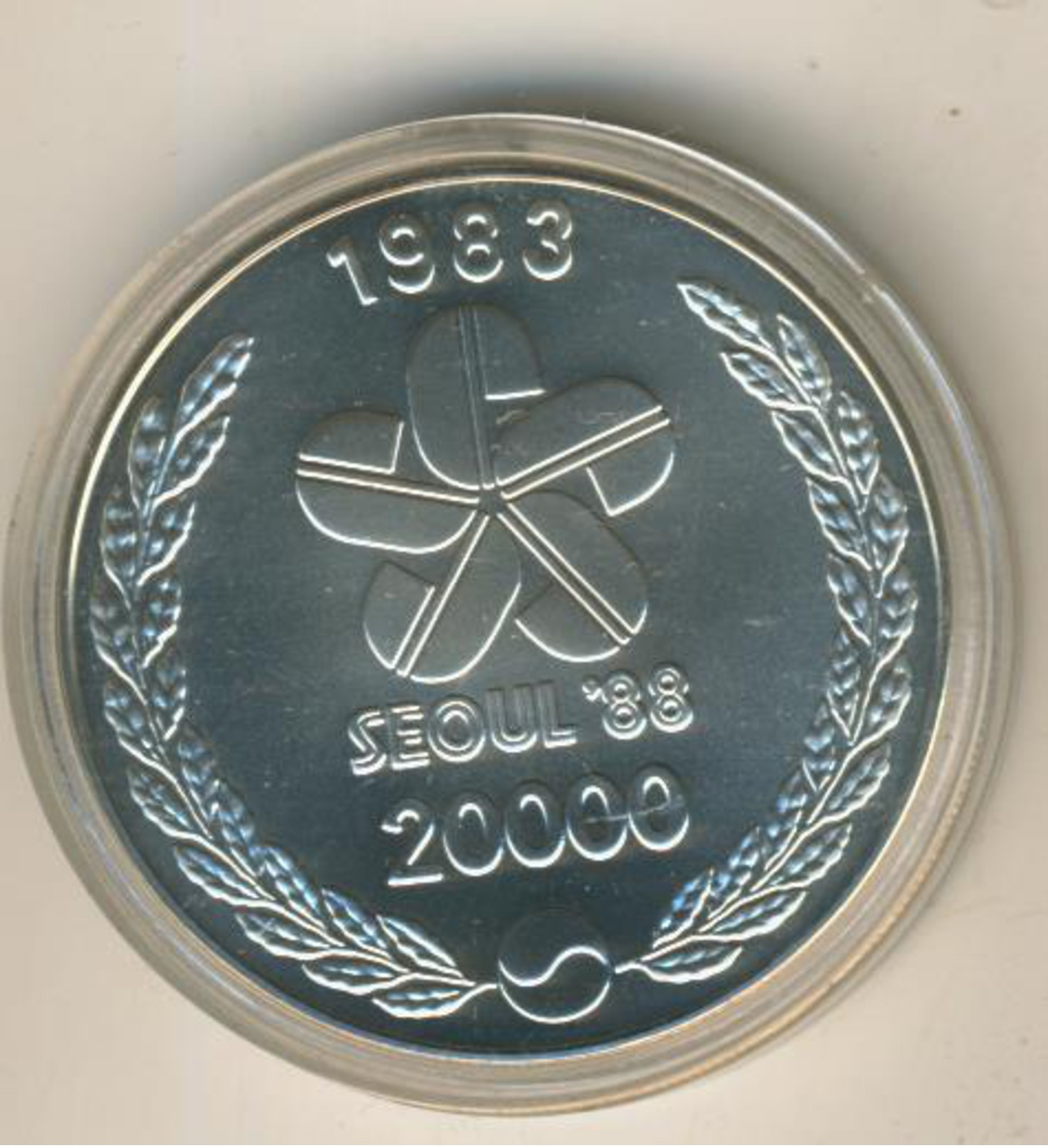 Süd Korea 1983, 20000 Won Olympiade Seoul 88, Ringer, 925 Silber,PP    (033) - Korea (Süd-)