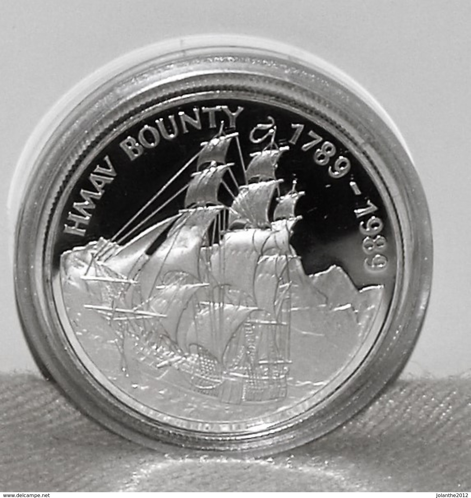 Münze/Coin Silber/Ag 925 Pitcairn Islands, Meuterei Auf Der Bounty/Mutiny On Ship Bounty 1789-1989, 1 Dollar - Pitcairn-Inseln