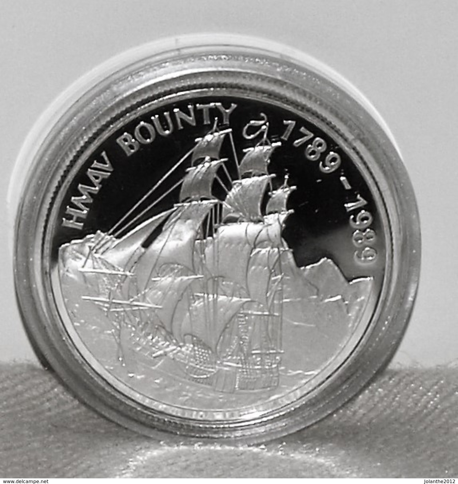 Münze/Coin Silber/Ag 925 Pitcairn Islands, Meuterei Auf Der Bounty/Mutiny On Ship Bounty 1789-1989, 1 Dollar - Pitcairn