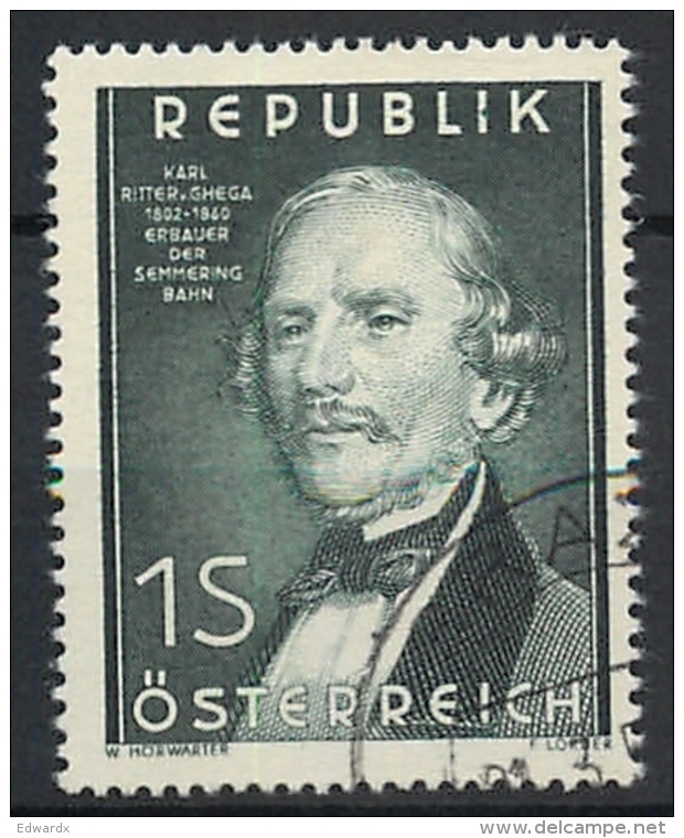 Austria 1952 Karl Ritter Von Ghega   Used SG 1234 - Gebraucht