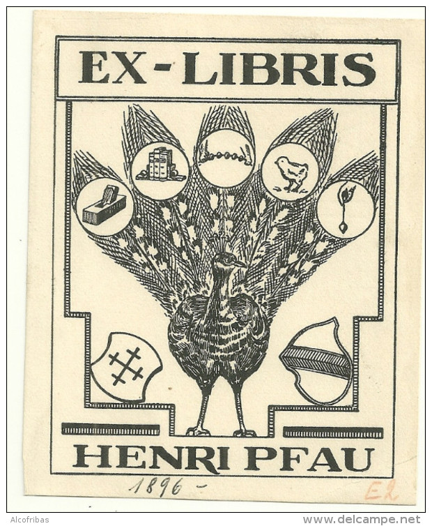 Exlibris Le Paen Henri Pfau Anoté 1896 - Bookplates