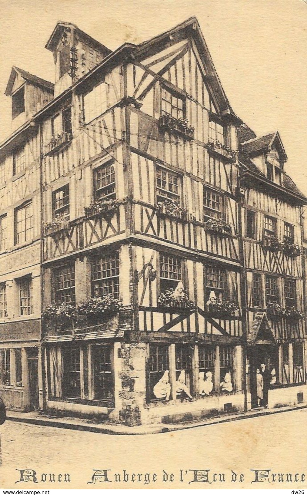 Rouen - Hôtel De L'Ecu De France, Place Du Vieux-Marché - Phototypie Lecerf - Carte Non Circulée - Hotels & Restaurants