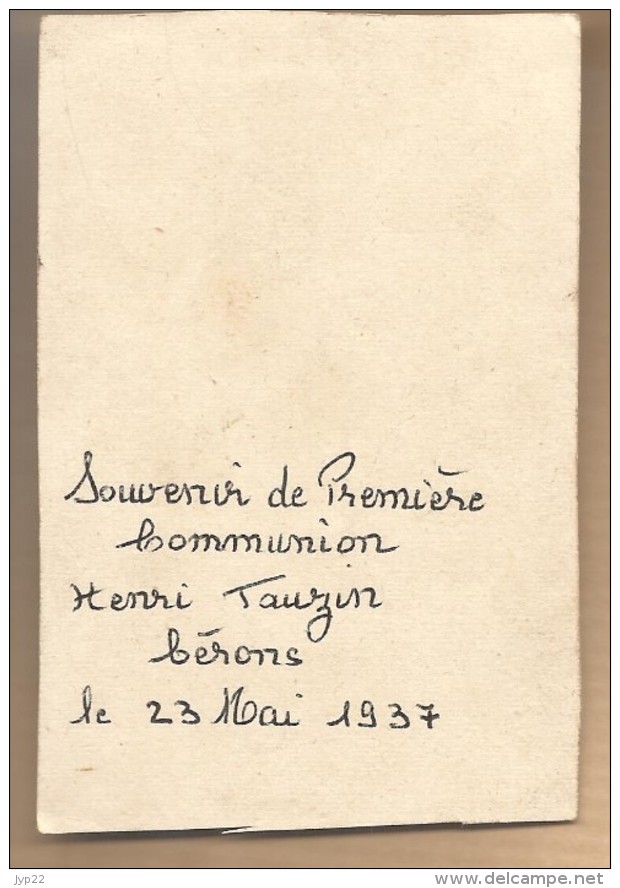 Image Pieuse Religieuse Holy Card Communion Henri Tauzin Bérons 23-05-1937 - Ed ? - Images Religieuses