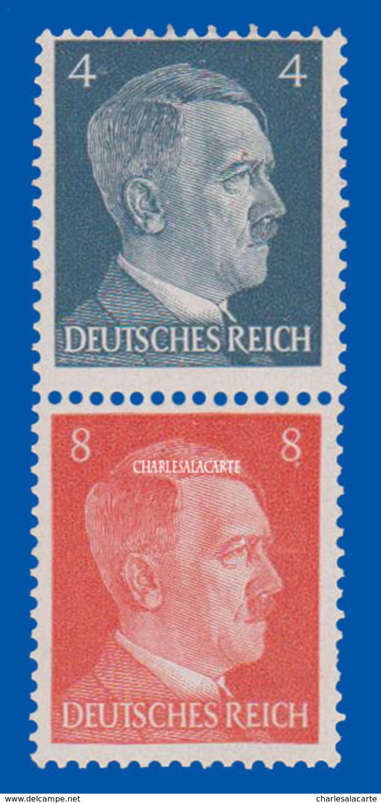 GERMANY 1941 REICH HITLER BOOKLET SE TENANT PAIR U.M. MICHEL S 278 - Zusammendrucke