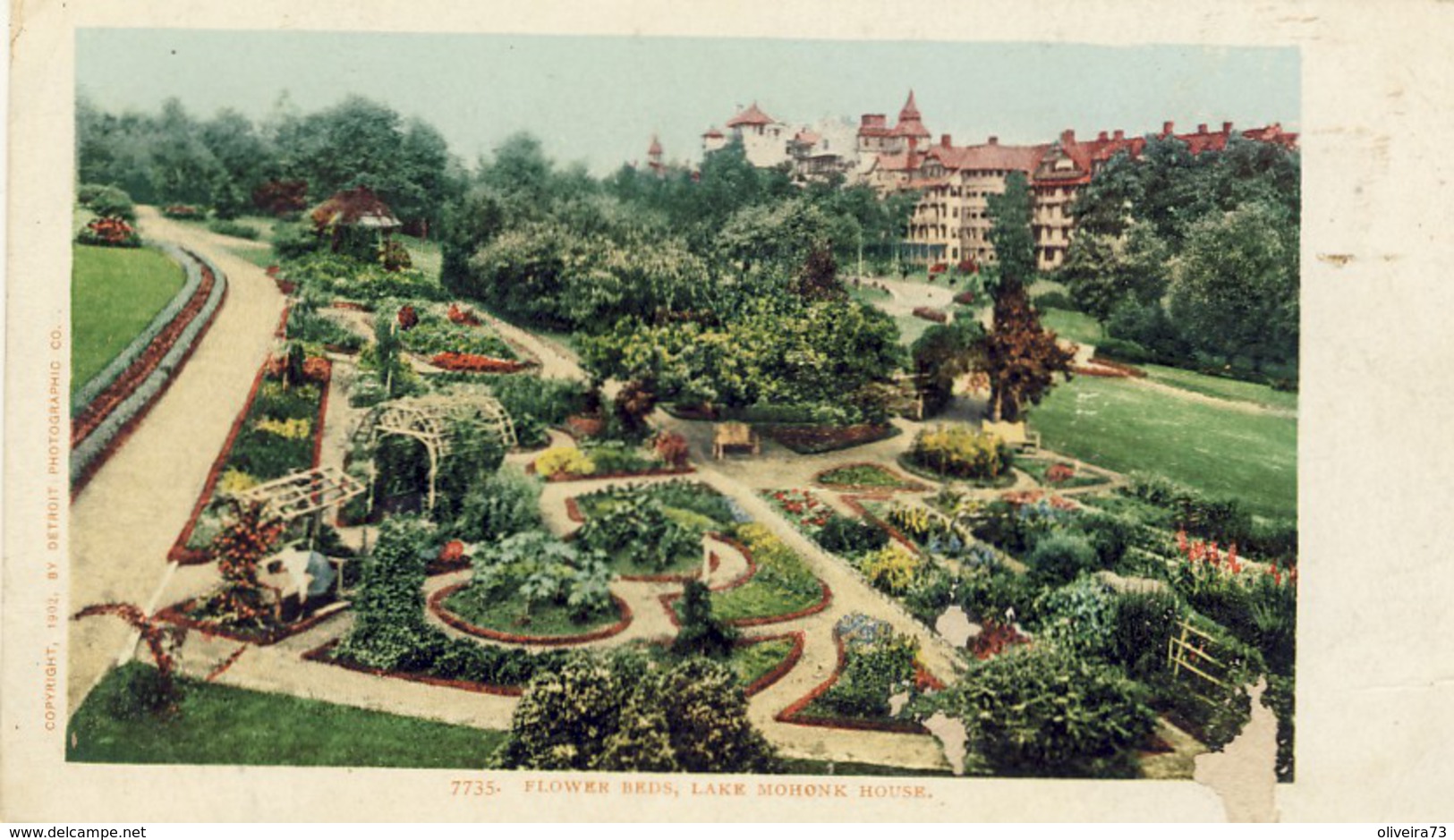 Estados Unidos > NY - New York, Flower Beds, Lake MOHONK HOUSE, 2 Scans - Catskills