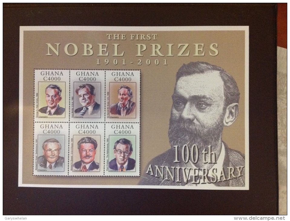 Ghana First Nobel Prizes 2002 Sheet MNH - Ghana (1957-...)