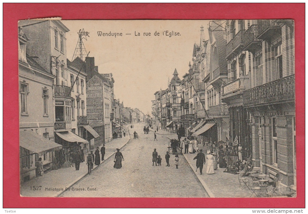 Wenduine / Wenduyne - Kerkstraat - Winkels ... Geanimeerd - 1920  ( Verso Zien ) - Wenduine