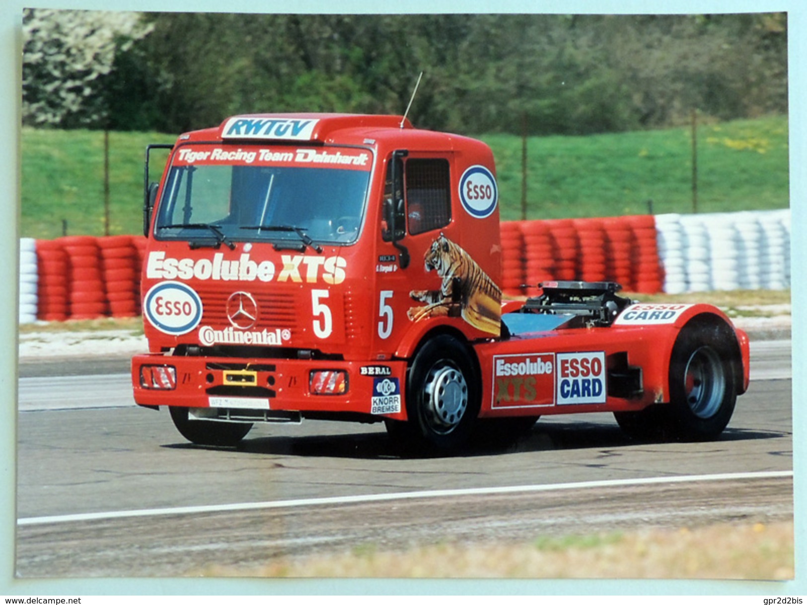 Photo Publicitaire Camion MERCEDES 1834 S - Le Camion De Slim BORGUDD (Suède) Tiger Racing Team ESSO - EXXON - Trucks