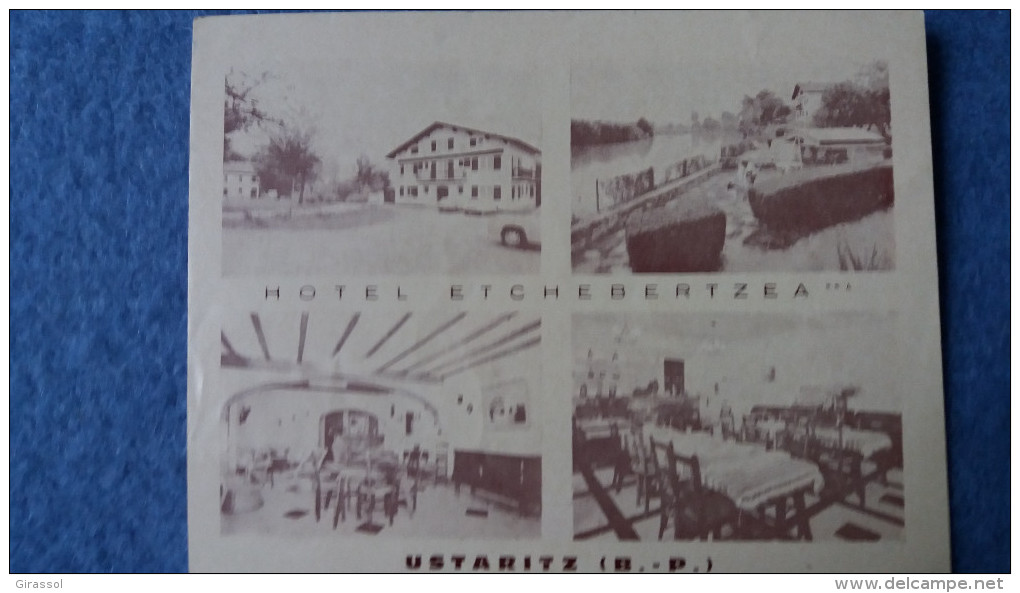 PROSECTUS PUBLICITAIRE DE L HOTEL ETCHEBERTZEA A USTARITZ 64 PLAN D ACCES PAYS BASQUE - Altri & Non Classificati