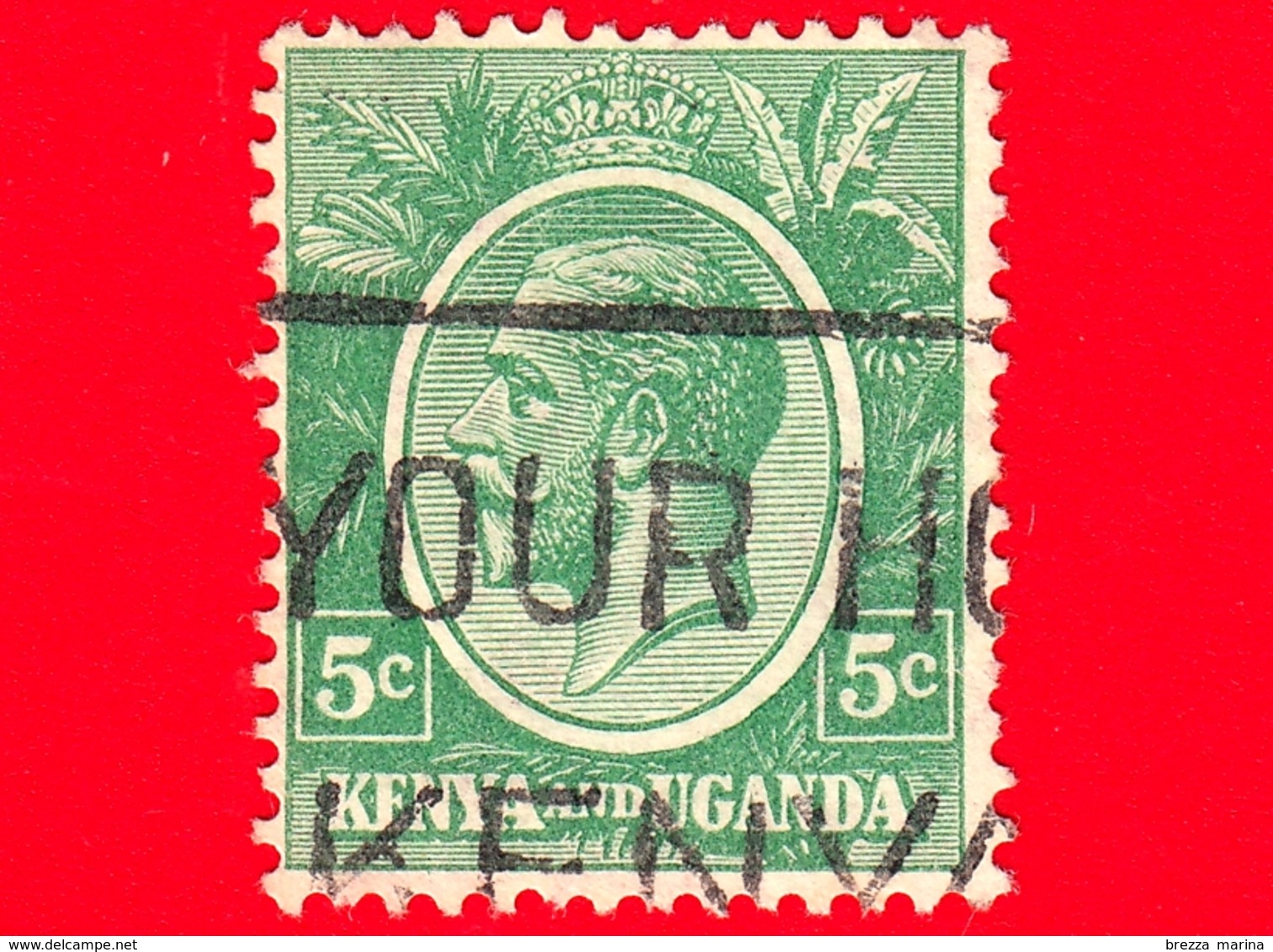 Kenya E Uganda - Usato - 1922 - Re Giorgio V - 5 - Kenya & Ouganda