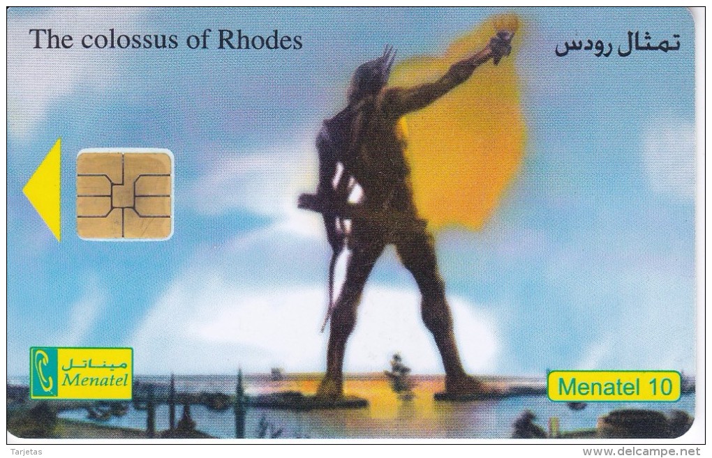 TARJETA DE EGIPTO DE MENATEL DE 10 UNITS DEL COLOSO DE RHODES - Egipto
