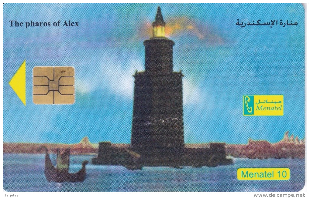 TARJETA DE EGIPTO DE MENATEL DE 10 UNITS DE THE PHAROS OF ALEX (FARO-LIGHTHOUSE) - Egipto