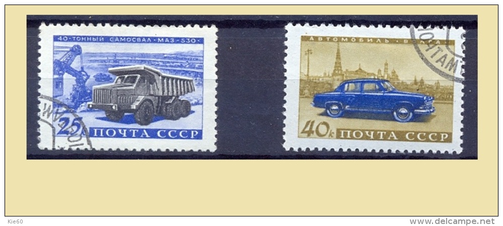 Z-SU  1960  Mi 2399+2400,02.. The Soviet Automobile Industry - Gebruikt
