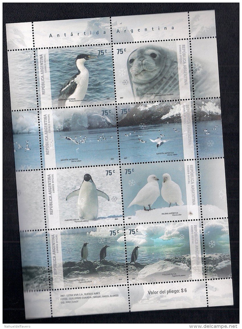 Argentine  L'antartique Faune 2007 Yvert 2660/7 - Antarctic Wildlife