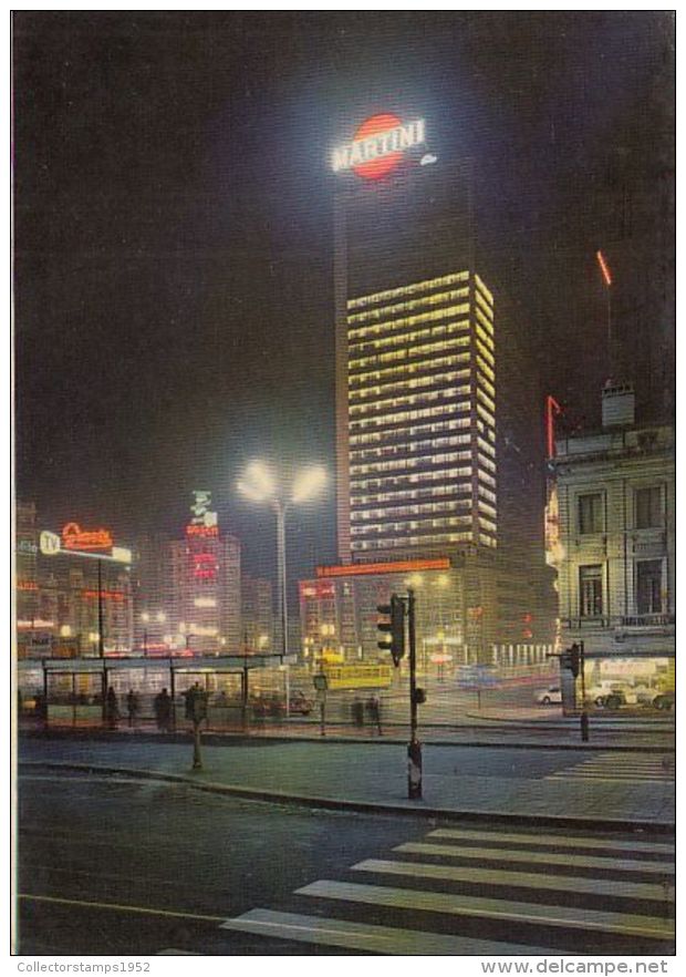 50632- BRUXELLES- INTERNATIONAL CENTER BY NIGHT, TRAMWAY, CAR - Internationale Instellingen