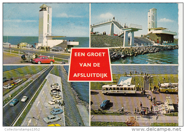 50657- AFSLUITDIJK MONUMENT, HIGHWAY, BUSS, CAR - Den Oever (& Afsluitdijk)