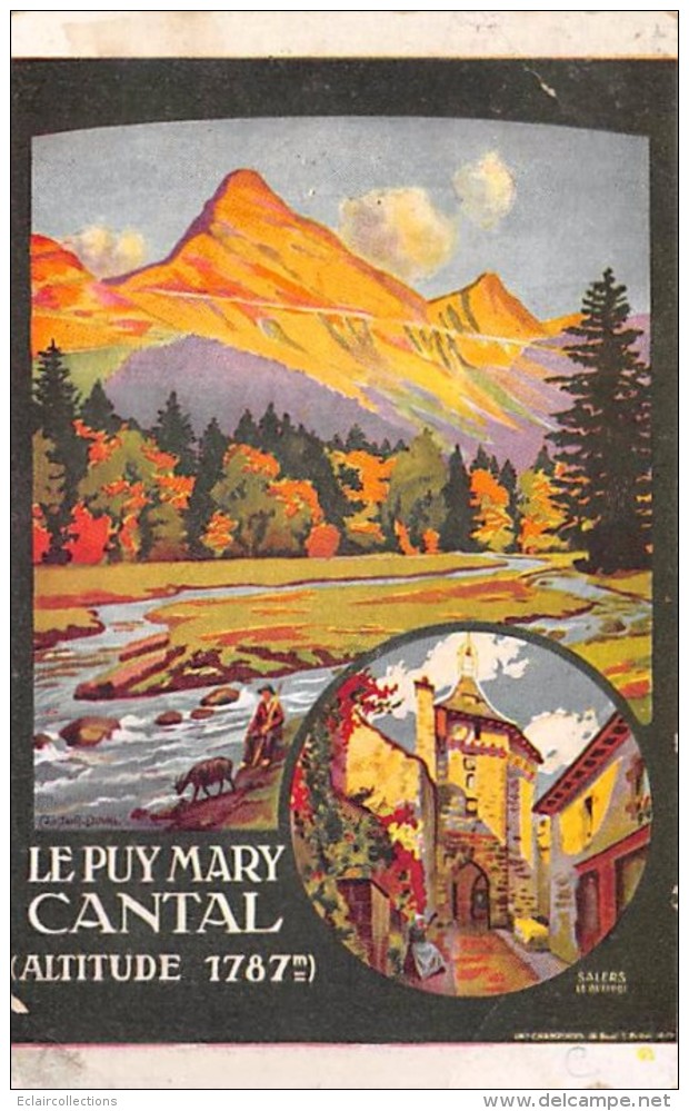 Puy Mary    15          Carte  Dessinée De La Série:  Sites Et Monuments Célébres Du Réseau D'Orléans - Other & Unclassified