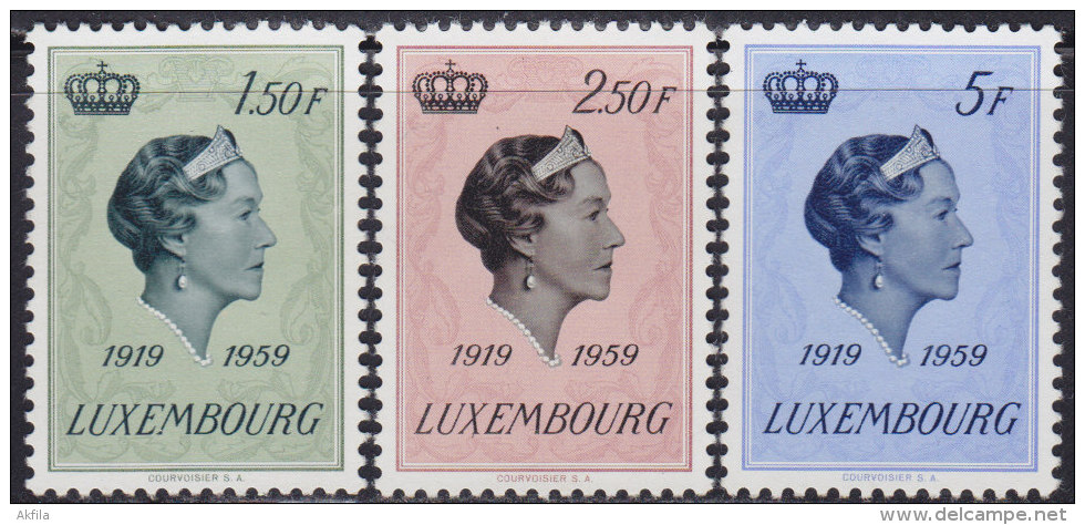 4825. Luxembourg 1959 Grand Duchess Charlotte, MNH (**) Michel 601-603 - Ungebraucht