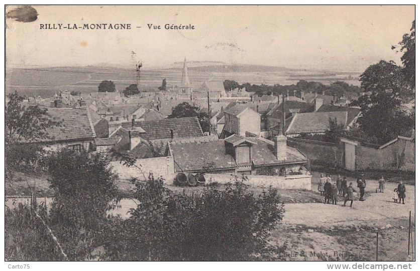 Rigny La Montagne 51 - Vue Générale - Edition Jobert - Cachets 1912 - RARE - Rilly-la-Montagne