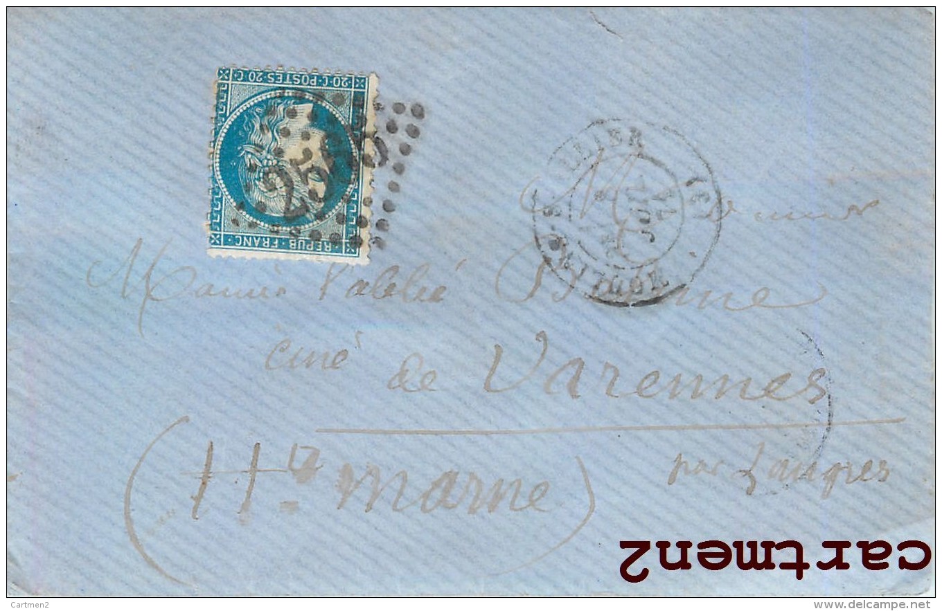 TIMBRE CERES SUR LETTRE 1871 ENVOI AU CURE DE VARENNES LANGRES HAUTE-MARNE - 1870 Siège De Paris