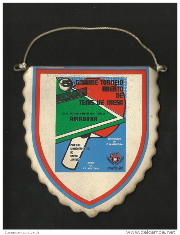 Portugal Tournoi Tennis De Table Ping Pong Amadora Bairro Janeiro 1988 Fanion Table Tennis Tournament Pennant - Tennis De Table