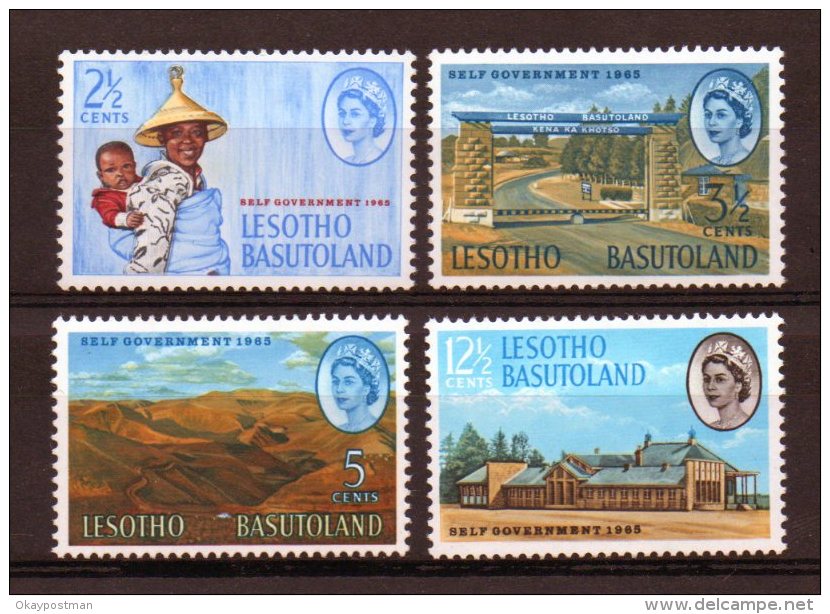 (2071) LESOTHO BASUTOLAND : Sc# 97-100 MNH ATTAINMENT OF SELF-GOVERNMENT 1965 - Lesotho (1966-...)