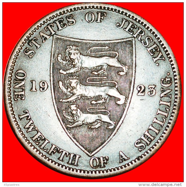 * GREAT BRITAIN: JERSEY ★ OLD TYPE 1/12 SHILLING 1923! LOW START&#9733;NO RESERVE! George V (1911-1936) - Jersey