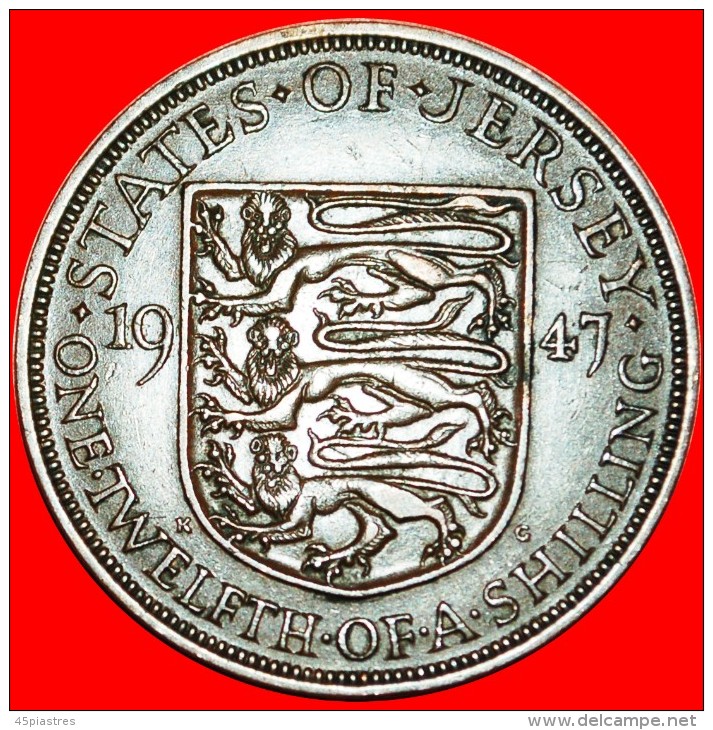 * GREAT BRITAIN: JERSEY ★ 1/12 SHILLING 1947!  LOW START&#9733;NO RESERVE! - Jersey