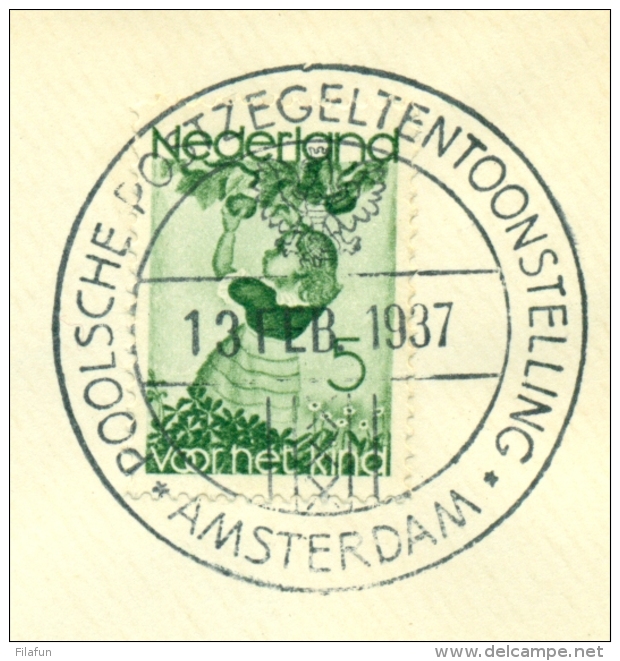 Nederland - 1937 - 5 Cent Kind 1935 Op De Haan-brief, Stempel Poolsche Postzegeltentoonstelling Amsterdam 1937 - Briefe U. Dokumente